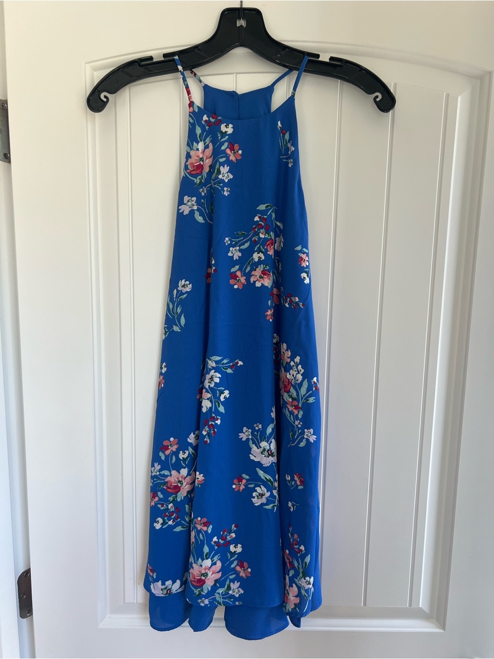 Pink Rose Royal Blue Floral Dress